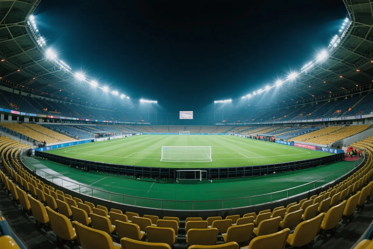 球场与灯光的体育现场氛围